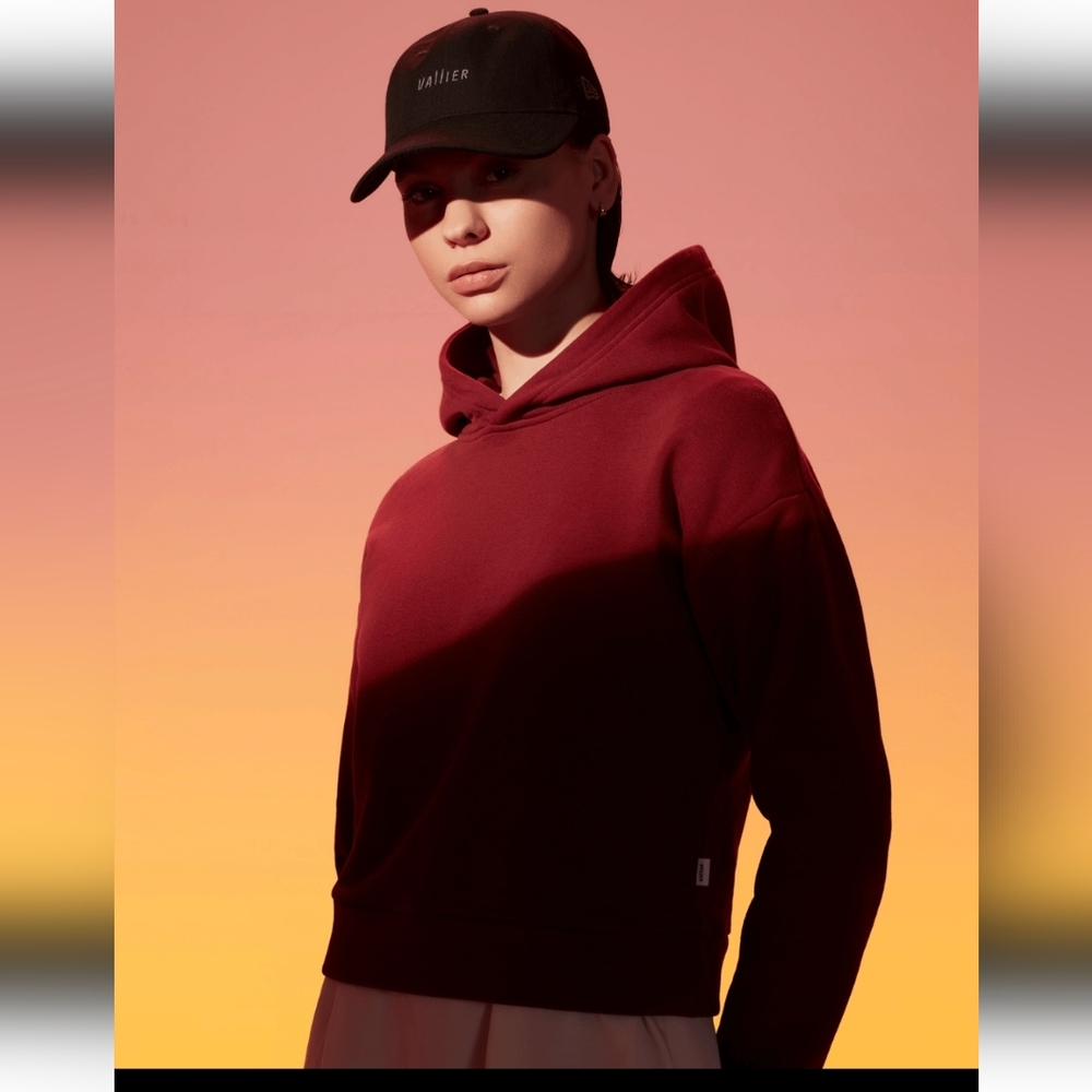 Vallier Hatley Pull Over Hooded Sweatshirt Maroon Sz S
